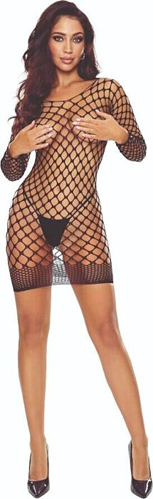 Bodystocking PASSION BS108 Rejilla Negro - Sensualidad