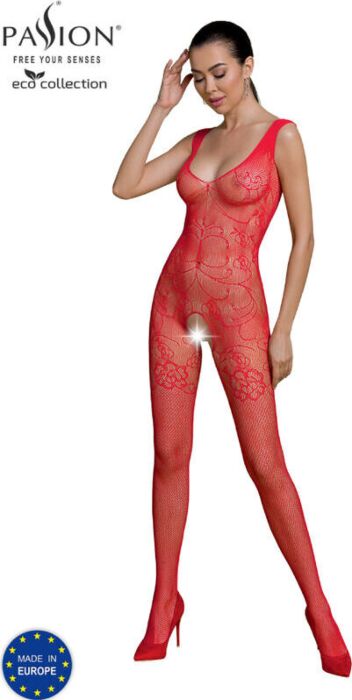 Bodystocking Passion Eco BS012 Rojo Ecológico