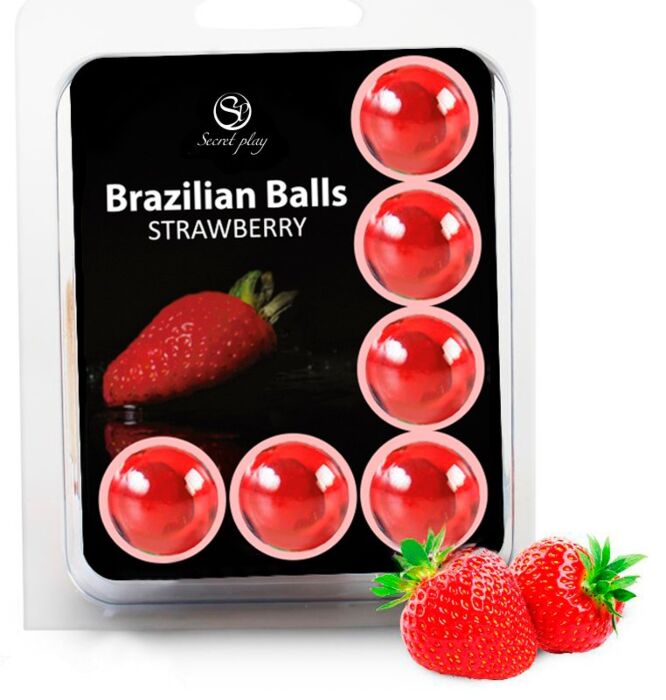 Bolas Brazilian Balls Secretplay Fresa - Lubricante aromático - Set de 6
