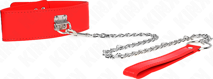 Collar BDSM KINK Rojo Ajustable 65 cm - Estilo y Control