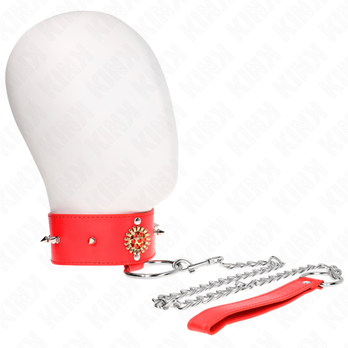 Collar KINK con Correa de Diamantes Rojo Ajustable