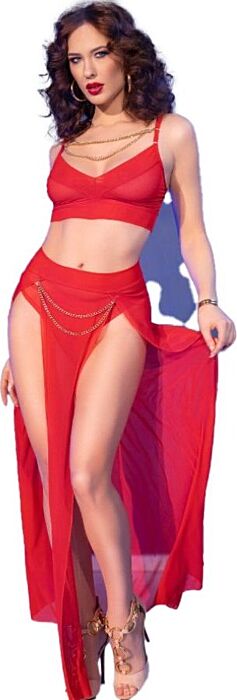 Conjunto Erótico Chilirose CR 4850 Top Rojo