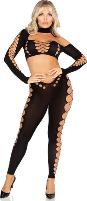 Crop Top y Leggings Leg Avenue Cut-Out Sexy