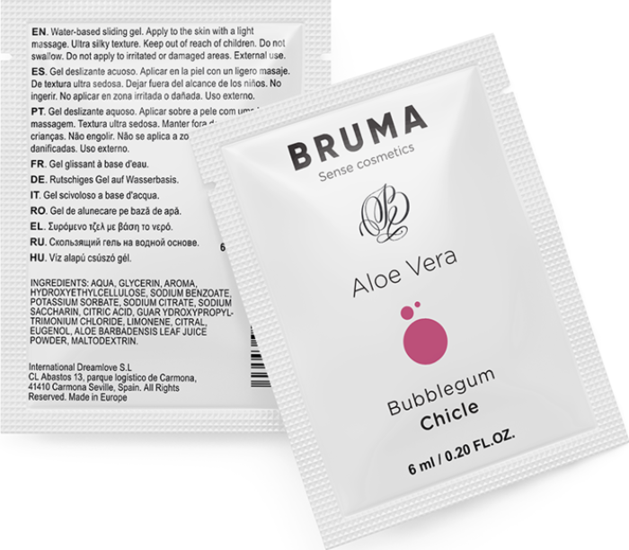 Gel Deslizante Bruma 6ml Aloe Vera Sabor Chicle Gel Deslizante Bruma 6ml Aloe Vera Sabor Chicle