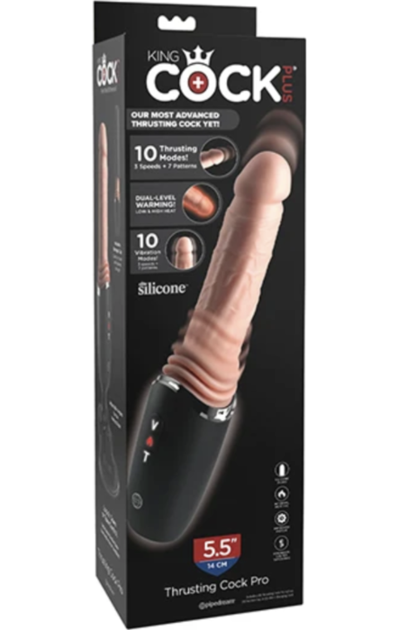 Consolador KING COCK PRO | Empuje, vibración y calor