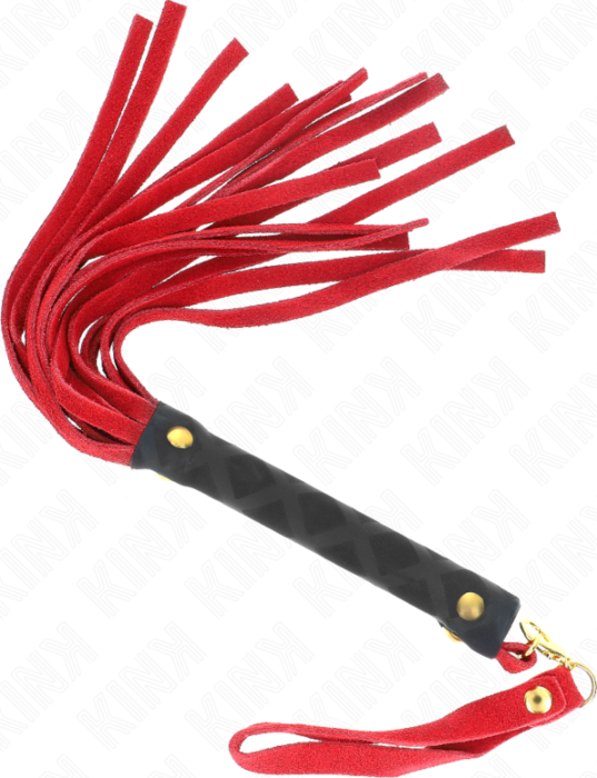 Látigo Mini KINK Piel de Ante Rojo 30 cm