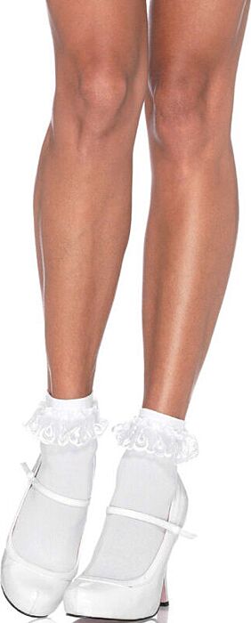 Leg avenue calcetines blancos con volante decorativo