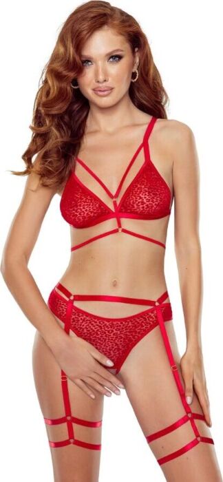 Lencería Passion Porigelia Set Rojo L/XL Sexy