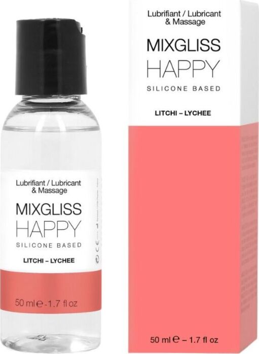 Lubricante Silicona Mixgliss Happy Litchi 50 ml - Suave y perfumado Lubricante Silicona Mixgliss Happy Litchi 50 ml - Suave y perfumado