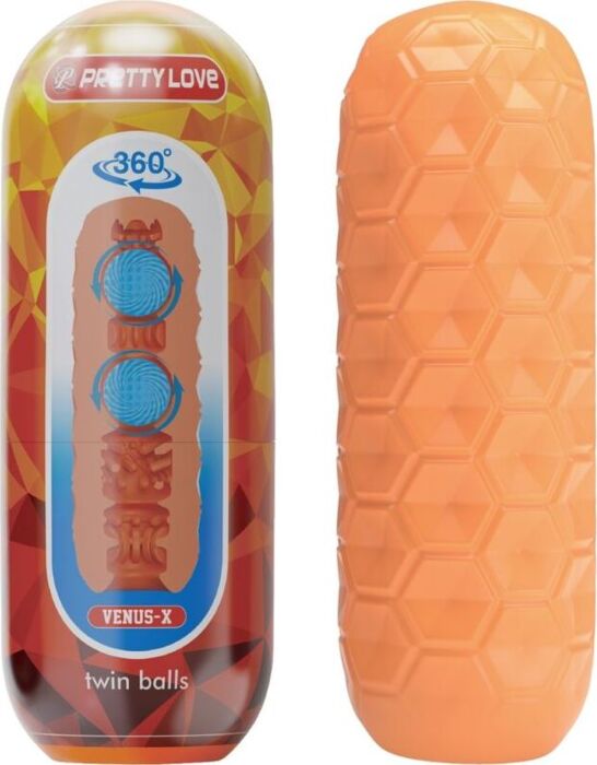 Masturbador Masculino Pretty Love Twin Balls Naranja