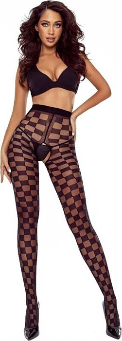 Medias Crotchless Passion Tiopen 024 Elegancia Negra Medias Crotchless Passion Tiopen 024 Elegancia Negra