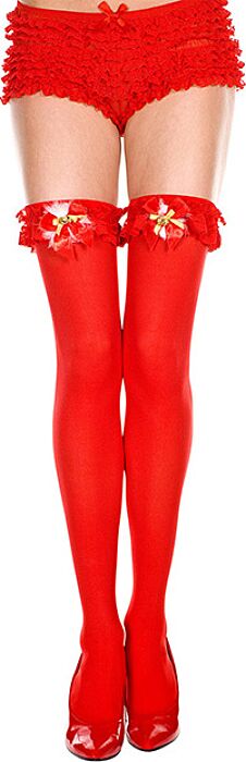 Medias opacas Music Legs con lazo y campanita