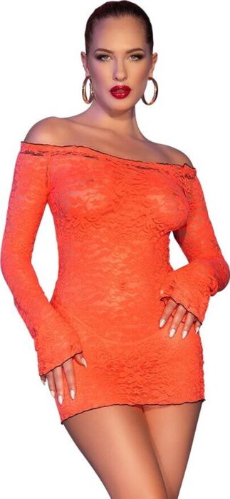 Minivestido Chilirose CR 4859 Naranja Neon Elegante