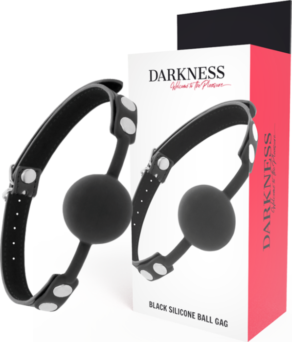 Mordaza BDSM Darkness - Silicona y cuero ajustable Mordaza BDSM Darkness - Silicona y cuero ajustable
