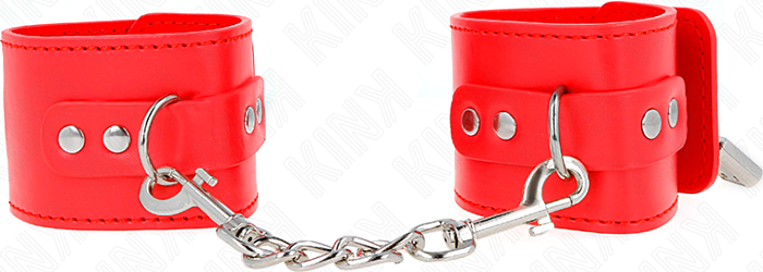 Muñequera BDSM KINK Roja Ajustable con Candado