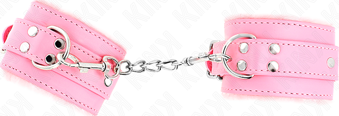 Muñequeras BDSM KINK Rosa Con Correa Ajustable