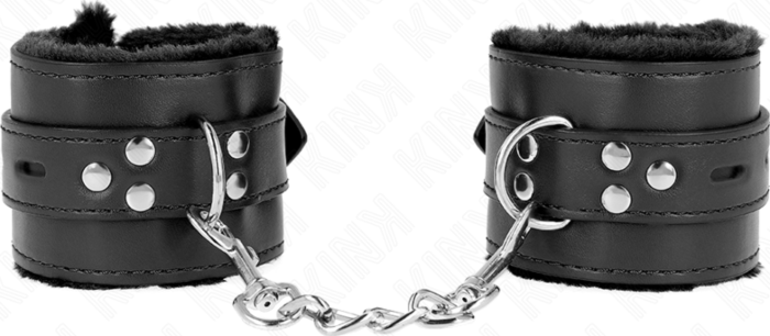 Muñequeras KINK Ajustables Metal Negro - BDSM
