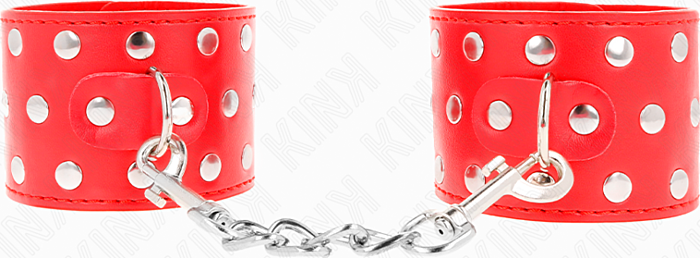 Muñequeras KINK Rojo Ajustables con Tachuelas