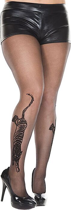 Panty Music Legs TIGER PRINT FLOCKING