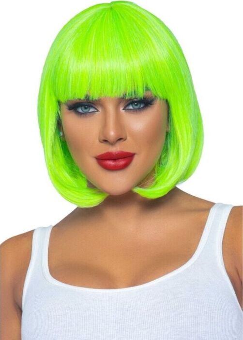 Peluca Bob Fluorescente Verde Neon Leg Avenue