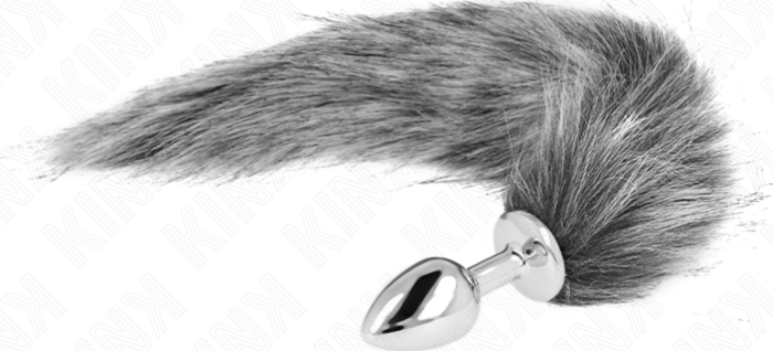 Plug Anal KINK S con Cola Sintética Plateado