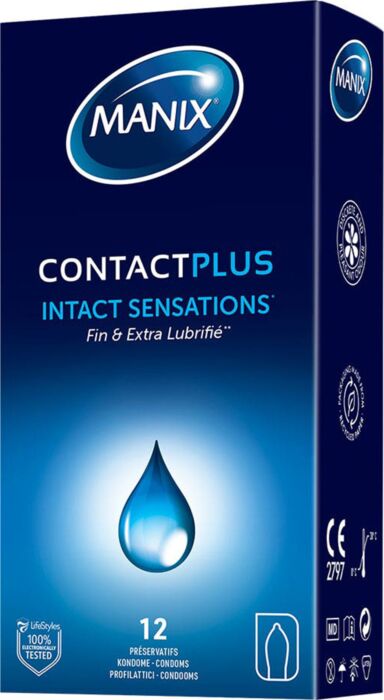 Preservativos Manix Contact — 12 unidades extra lubricados Preservativos Manix Contact — 12 unidades extra lubricados