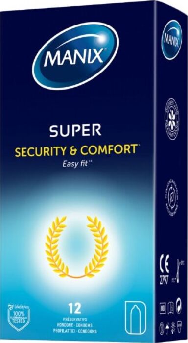 Preservativos Manix Super 52 mm - Caja de 12 Preservativos Manix Super 52 mm - Caja de 12