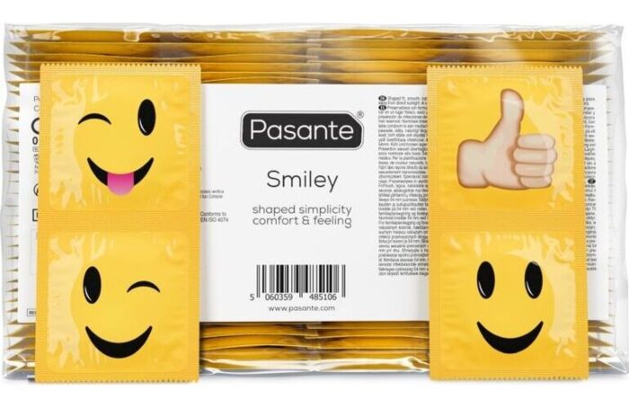 Preservativos Pasante Smiley Bolsa 144 Uds con caras divertidas