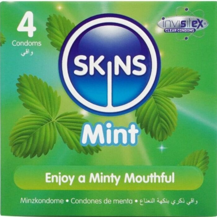 Preservativos Skins Sabor Menta - Pack 4 Ultrafinos
