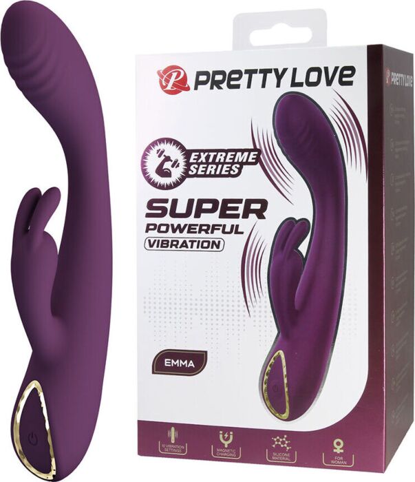 PRETTY LOVE - EMMA VIBRADOR CON ESTIMULADOR RABBIT MORADO PRETTY LOVE - EMMA VIBRADOR CON ESTIMULADOR RABBIT MORADO