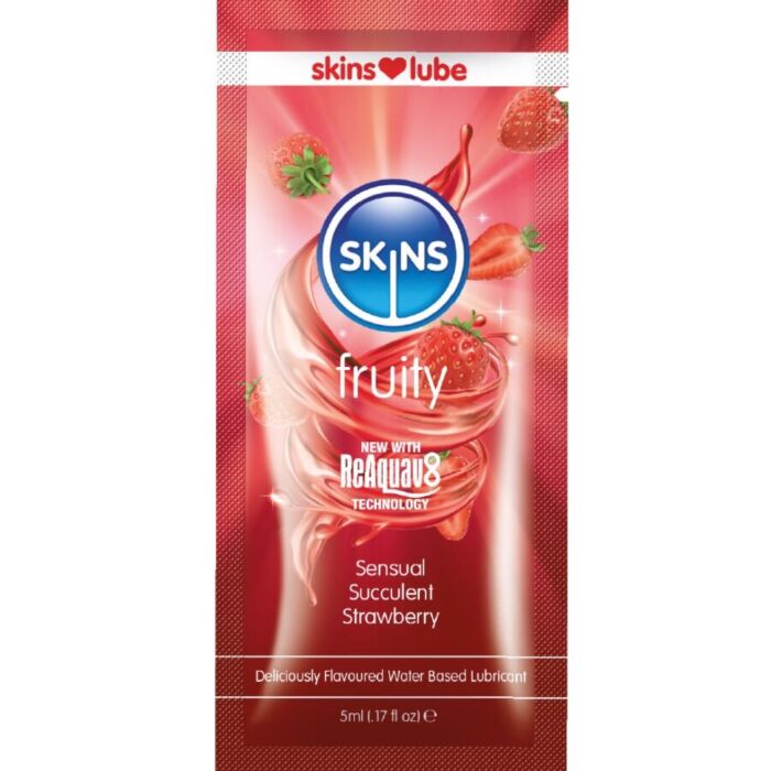 Lubricante SKINS Fresa Monodosis | Sabor auténtico a fruta Lubricante SKINS Fresa Monodosis | Sabor auténtico a fruta