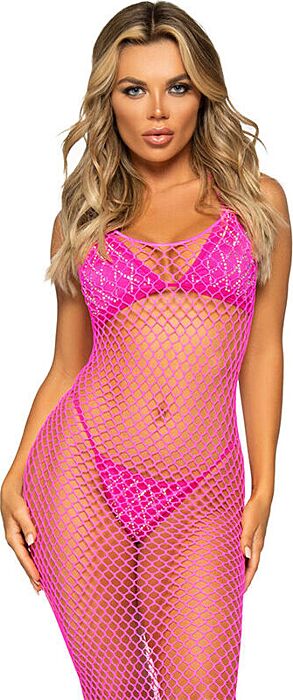 Vestido Rejilla Fucsia Leg Avenue Elegancia Sensual