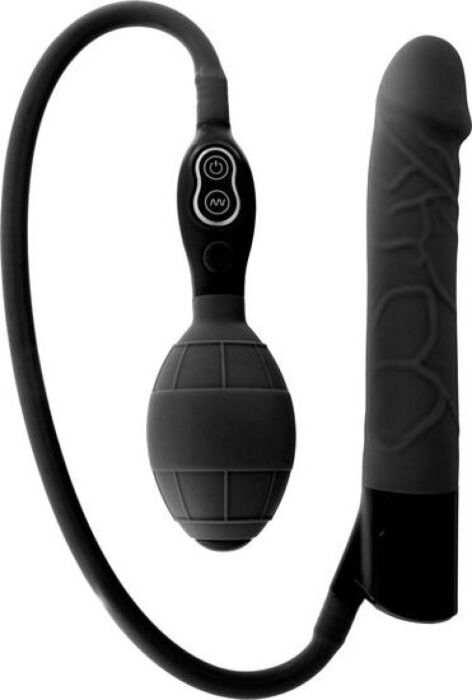 Vibrador negro inflable 100 silicona Vibrador negro inflable 100 silicona