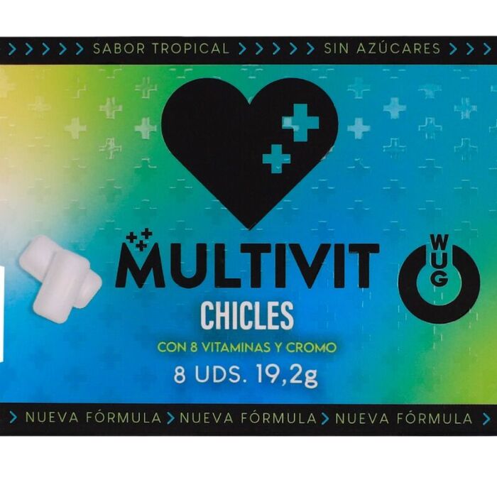 Chicles WUG GUM MULTIVIT | Absorción rápida de ingredientes Chicles WUG GUM MULTIVIT | Absorción rápida de ingredientes