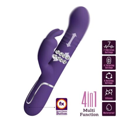 Vibrador Rabbit Pretty Love Coale Morado 4 en 1