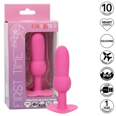 Plug anal CALEXOTICS First Time con cuentas vibrantes
