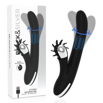 Vibrador Bunny Storm Rotation Vibe BLACK&SILVER