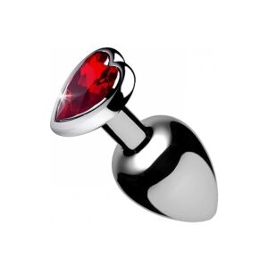 Plug anal grande con gema - rojo