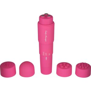 Estimulador con cabezales intercambiables rosa
