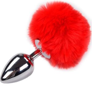 Plug Pompon Rojo - Placer Anal Metálico