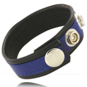 Correa Azul-Negra para Pene - Leather Flex