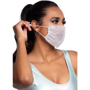 Mascarilla Rhinestone Harlow - Blanco