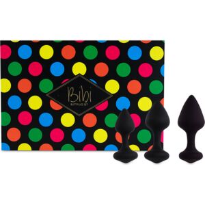 Feelztoys - bibi kit de 3 plugs silicona - negro