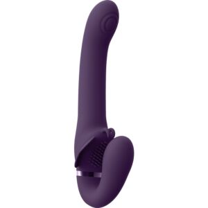 SATU - PULSE-WAVE & VIBRATING STRAPLESS STRAPON - PURPLE