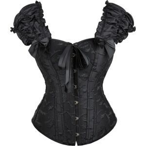 Corset Ángel Negro "Flecos Divinos
