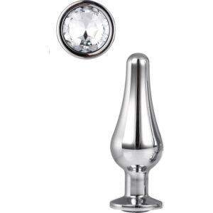 Punta Joya Anal Brillante - Plug anal de aluminio con piedra preciosa