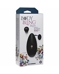 Body bling - mini vibrador con joya - bliss - negro