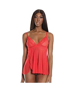 Picardias con tanga festoneado - rojo