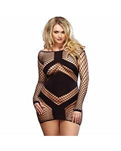 Leg avenue mini vestido de red y manga larga negro