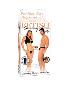 Fetish arnes hueco vibrador para el y ella natural 14cm